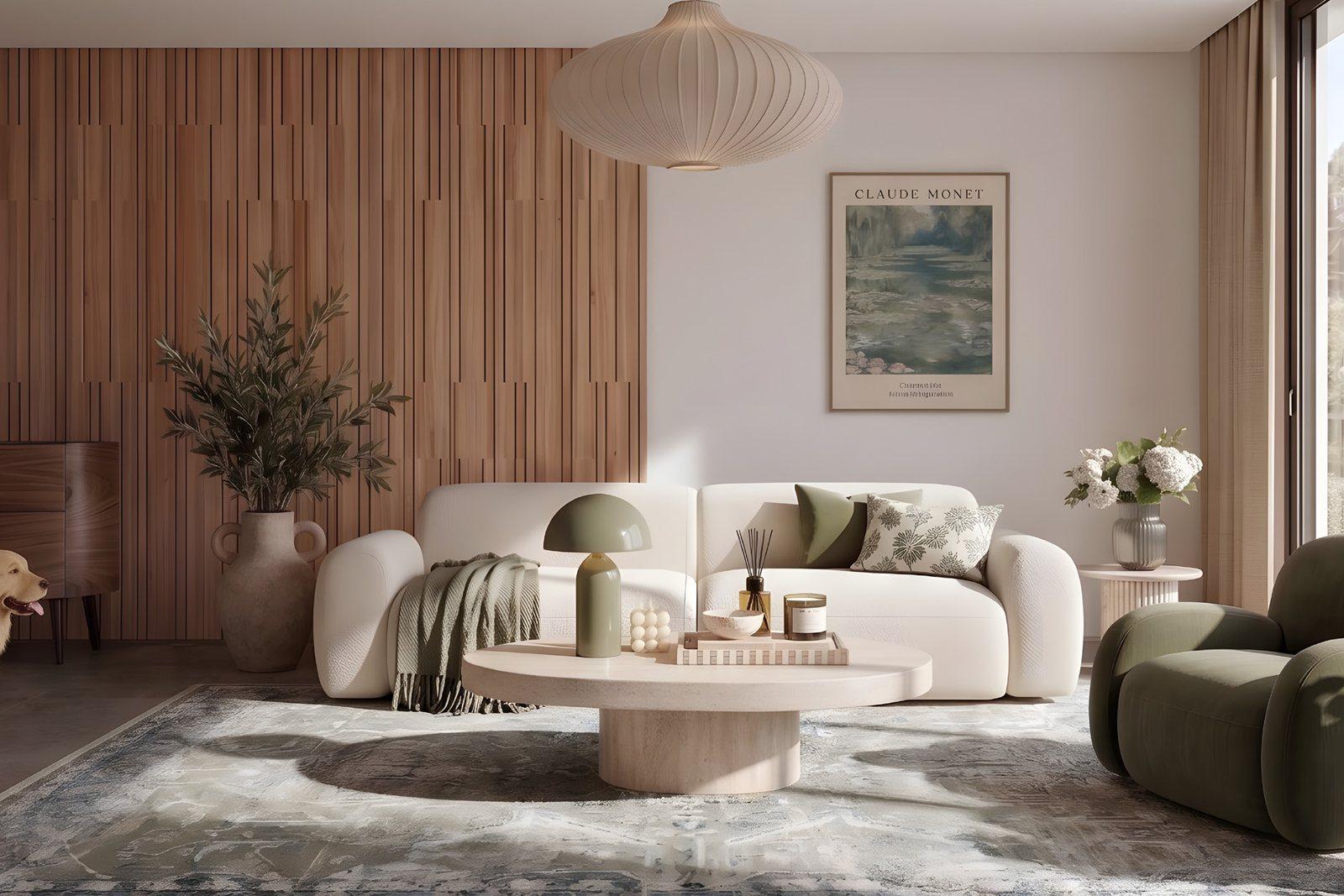 Modern living room after virtual staging