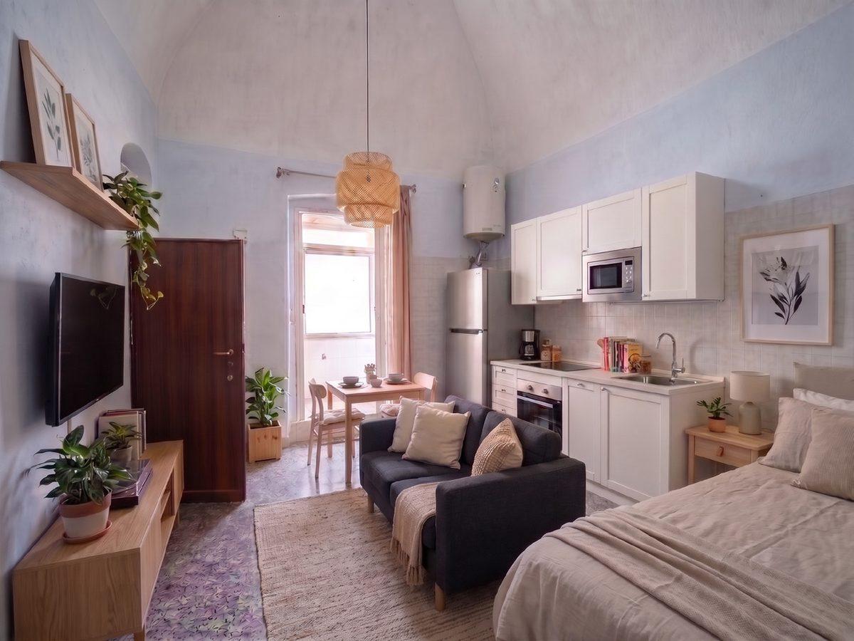Vaulted apartment after virtual staging